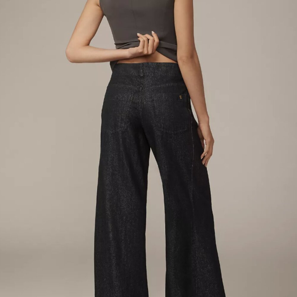 NWT The Adi Mid-Rise Frayed Relaxed Flare Pants by Pilcro: Sparkle Edition - Picture 9 of 9